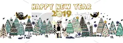 2019,式样,新年前夕,贺卡,可爱的,动物花纹,纺织品,野生动物,壁纸,雪