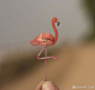 来自印度艺术家的微型纸鸟作品，太逼真了，我差点以为是真鸟  ​​​​
