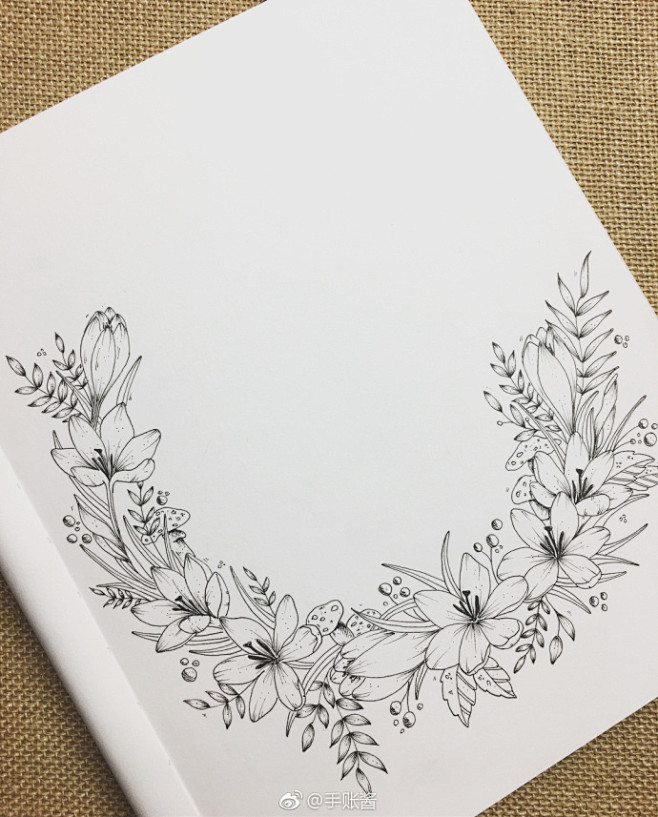 手绘黑白植物线稿~
ins：christ...