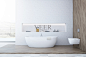 白色和木制的浴室设计