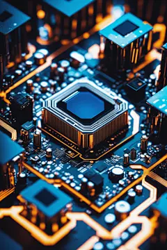 AI高科技芯片纳米晶体管电路板模型图片