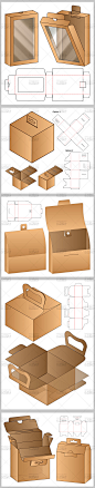 异形包装盒子纸箱纸袋3D展示模板源文件刀模平面展开图ai设计素材