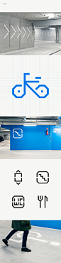 parking : Signage and wayfinding system for an underground parking space designed by ultra-architects.