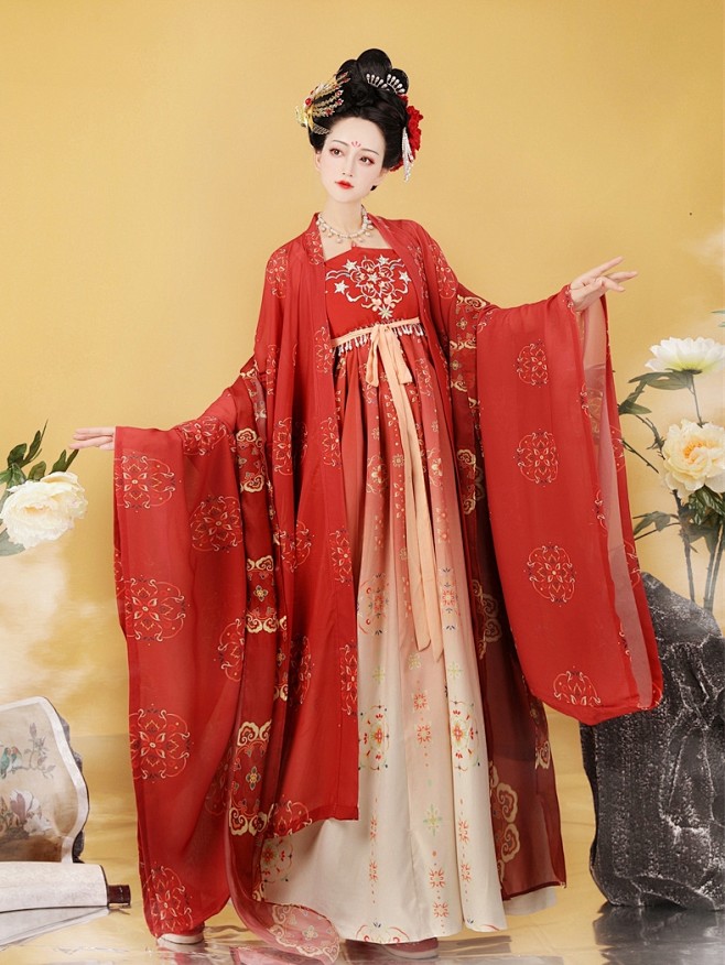 诃子裙汉服女原创正品故宫联名唐制大袖衫中国风超仙古装全套春季-淘宝网