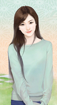 手绘美女图片现代