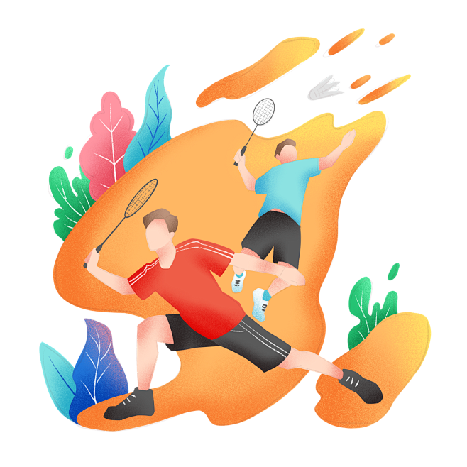 手绘户外插画免扣元素素材