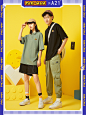 A21【吃豆人联名】男装宽松翻领短袖POLO衫2021夏季新品情侣上衣-tmall.com天猫