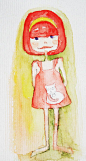 马力马力红  的插画 一个小女孩