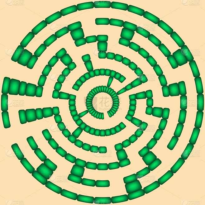 Green round maze素材-花瓣网