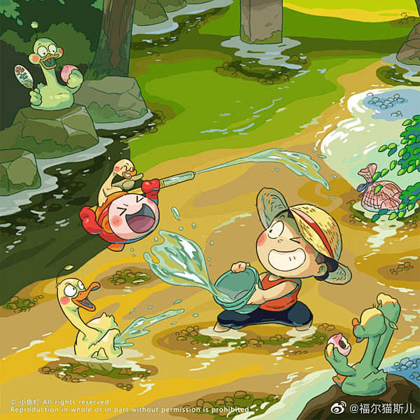 #小鱼灯# 壁纸插图精选合辑 小鱼灯与朋...