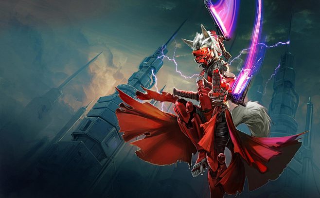 全球第一MOBA硬核手游《虚荣Vainglory》英雄角色原画 隐狐塔卡-暗夜鬼影
