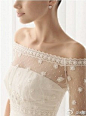 准新娘注意：一字肩蕾丝罩衫，独家定制。五分袖，轻薄通透，搭配简约抹胸式婚纱最美。