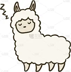矢量,绘画插图,羊驼,热,贺卡,背景分离,十二生肖,哺乳纲,动物,户外