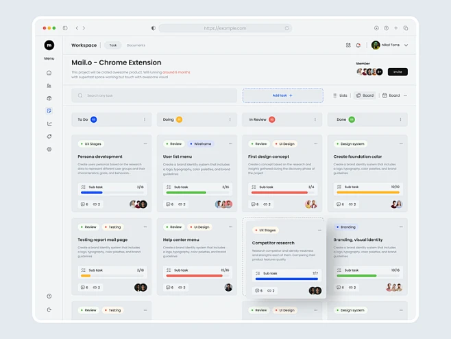 Task Management UI/UX-花瓣网