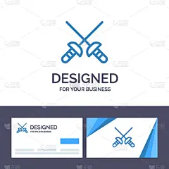 品牌名称,创造力,名片,模板,运动,面具,剑,击剑