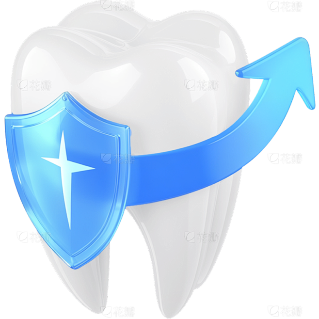 医疗系列3D立体箭头环绕牙齿