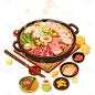 美食手绘风炖煮菜肴