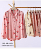 芬腾春秋长袖长裤睡衣女纯棉开衫全棉家居服春夏韩版少女学生套装-tmall.com天猫