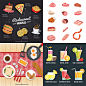 各类食物美食 手绘风格插图插画 平面菜单设计素材 AI PSD矢量-淘宝网