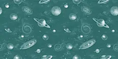 儿童 卡通 太空 星球 月球 银河 壁画 壁纸 墙画 背景墙