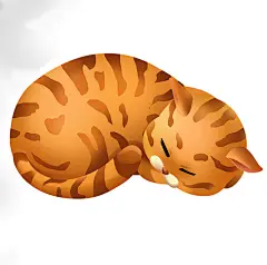 Q版可爱胖橘猫宠物猫狗元素插画