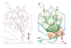 花卉线稿_1_琼小子_来自小红书网页版