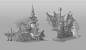 Sketches for game environment art exploration., RYan He : Fantasy architectural style sketches for game environment art exploration.
