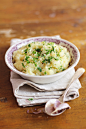 Food photography by Anna Kurzaeva - Simple mashed potatoes with roasted garlic and parsley