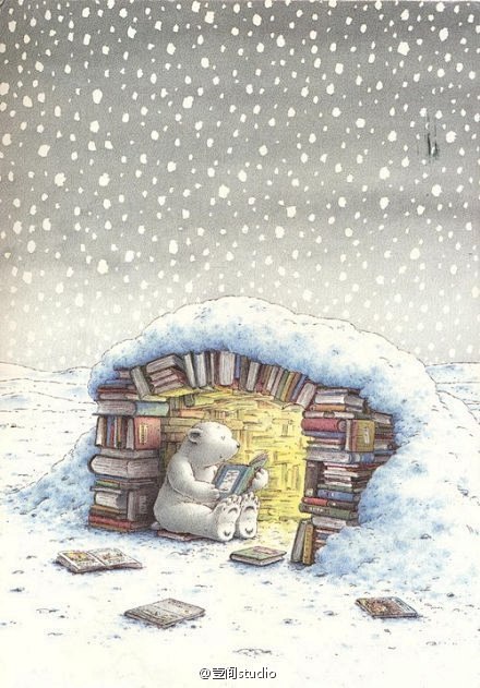 [【插画】小熊，这是你们北极的图书馆么]...