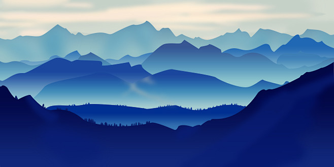 渐变风景插画练习