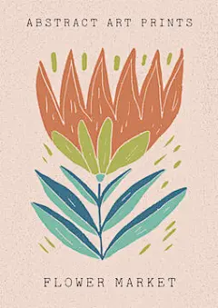 图源免费EPS |现代波西米亚风格的 A4 海报手绘