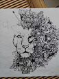 黑白线稿装饰画