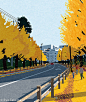 #云朵分享# 秋天の风景，日本插画师 Ryo Takemasa 最新作品 ​​​​