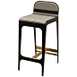 Gabriel Scott Steel, Leather Bardot Slate Brass Modern Canadian Stool