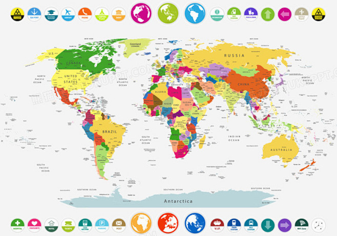 矢量手绘世界地图
