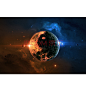 大幅宇宙星空海报地球银河系太阳系唯美夜空贴画自然风景装饰墙贴 L32 横版图 50X75厘米 丝绢布+挂轴 独立（需其他大小与材【图片 价格 品牌 报价】-京东
