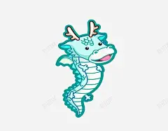 卡通可爱小蓝龙 平面电商 创意素材