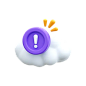 Cloud Warning  3D Icon