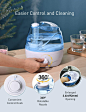 Amazon.com: Homasy 超声波冷雾加湿器,卧室加湿器,适用于婴儿,妈妈和办公室,空气加湿器 24 小时静音工作,自动关闭带拨号旋钮喷雾控制,蓝色: Home & Kitchen