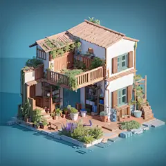 次世代全流程 风格化小屋模型 - 游戏/影视/动画 - 作品模型 - CG模型网-花瓣网