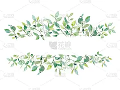 婚礼枝叶横竖设计横幅。乡村绿化。薄荷,蓝色色调。插图的邀请，贺卡，标志