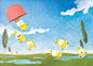 THE UMBRELLA BUNNIES : New illustration for Galeb (Seagull) kids magazine. 