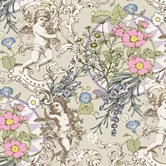 矢量图 AI 满印 四方连续 植物 花卉 ai 家纺 床上用品 复古风 数码印花-POP服装趋势网