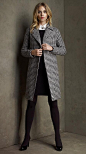 Wool Houndstooth Belted Coat by Brooks Brothers