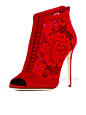 Dolce&Gabbana 杜嘉班纳 女士红色花朵镂空踝靴(意大利直发)￥11485