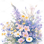 春天春日春季花朵植物组合元素素材