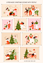 Christmas people ILLUSTRATION  vector digital illustration people illustration graphic design  adobe illustrator card design