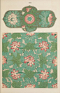 【中国纹样集锦】《Examples of Chinese ornament》大约出版于1867年，是英国当时先锋建筑家与设计师Owen Jones根据当时南肯辛顿博物馆(现为英国自然史博物馆）中的部分中国藏品和中国古董图案绘制而成。从书中选取的图案看，Owen Jones尽量避免了过于浓艳的图案，既保留了原有风格又不失淡雅和即兴。