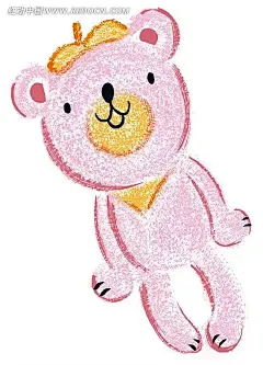 粉红色小熊卡通人物插画PSD分层素材|PSD素材|绘画设计|卡通人物|漫画人物|人物插画|矢量人物|手绘人物|水彩插画|绘画海报设计|装饰绘画设计|绘画画册设计|绘画名片设计