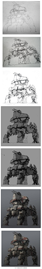 【绘画教程】各种机甲教程收集 来自CG窝插画原画手绘板绘画游戏美术 - 微博